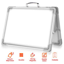 Load image into Gallery viewer, 16 x 12 Inch Portable White Board, Magnetic Dry Erase Board, Foldable Small Double-Sided Desktop Whiteboard Easel for School, Home &amp; Office
