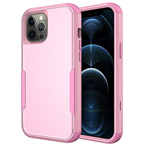 Ezavan Designed for iPhone 12 Pro Max Phone Case, [Military Grade Drop Tested] Heavy-Duty Shockproof Tough Rugged Protective Cover Case for iPhone 12 Pro Max 6.7 Inch 2020 Release (Pink)