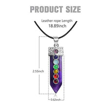 Load image into Gallery viewer, Healing stone Crystal necklace for Women's 7 Chakra stone Balanced Amethyst Gemstone Necklace with 18 "Stainless Steel Chain Strap Gift Box(Amethyst)
