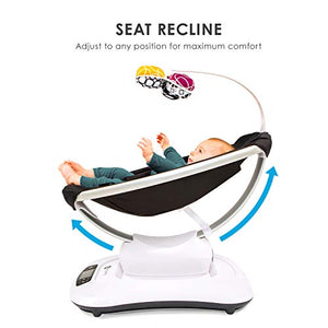 4moms mamaRoo 4 Baby Swing | Bluetooth Baby Rocker with 5 Unique Motions | Smooth, Nylon Fabric | Black Classic