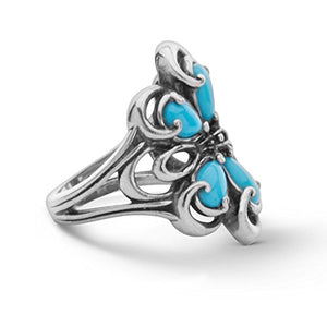 Carolyn Pollack Sterling Silver Sleeping Beauty Turquoise Cluster Ring,7