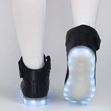 Load image into Gallery viewer, APTESOL Kids Youth LED Light Up Sneakers Unisex Boys Girls High Tops Cute Cool Flashing Shoes Halloween Xmas School Birthday Party Dancing Shoes (Black, 3 Little Kid)

