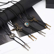 Load image into Gallery viewer, Thunaraz 4Pcs Bolo Tie for Men Western Leather Necktie Cow Skull Bolo Tie Halloween Costume Accessories Necktie Men Women
