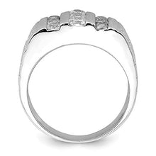 Load image into Gallery viewer, 925 Sterling Silver Mens Cubic Zirconia Cz Band Ring Size 10.00 Man Fine Jewelry For Dad Mens Gifts For Him

