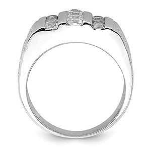 925 Sterling Silver Mens Cubic Zirconia Cz Band Ring Size 10.00 Man Fine Jewelry For Dad Mens Gifts For Him