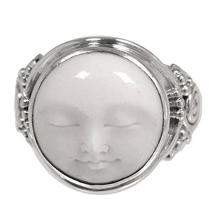 NOVICA .925 Sterling Silver Handcrafted Cocktail Ring 'Face of the Moon'