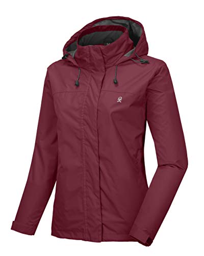 Little Donkey Andy Women’s Waterproof Rain Jacket Lightweight Outdoor Windbreaker Rain Coat Shell for Hiking, Travel Tango Red XL