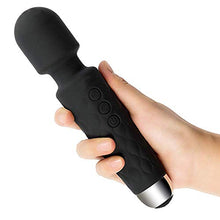 Load image into Gallery viewer, Allovers Personal Magic Waterproof Wand Massager, Mini Handheld Rechargeable Neck Shoulder Back Body Massage with 8 Powerful Speeds&amp;20 Pulsating Patterns for Sports Recovery &amp; Muscle Aches (Black)
