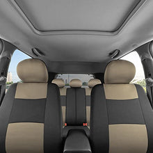 Load image into Gallery viewer, BDK PolyPro Car Seat Covers Full Set in Beige on Black – Front and Rear Split Bench Car Seat Cover, Easy to Install, Interior Covers for Auto Truck Van SUV
