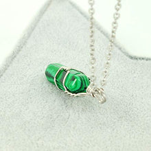 Load image into Gallery viewer, Hand Wired Treated Malachite Gemstone Healing Point Chakra Pendant Necklace
