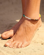 Load image into Gallery viewer, Jewever 7 Chakra Anklet Bracelet For Women Beach Foot Energy Healing Gemstone and Crystals Yoga Worry Stone Balancing Meditation
