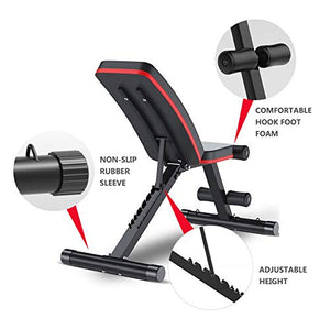 HOLATO Adjustable Weight Bench for Full Body Workout ,Foldable Workout Bench Home Gym Weightlifting and Strength Training,Multi-Purpose Sit up Bench Portable Exercise Bench