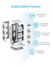 Load image into Gallery viewer, TESSAN Surge Protector Power Strip Tower, Flat Plug Desktop Charging Station with 11 Wide-Spaced Outlets and 3 USB Charger, 15A/ 6.5ft Extension Cord for Home, Office, Dorm Essential
