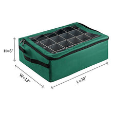 Load image into Gallery viewer, Tiny Tim Totes Green Premium | 48 Christmas Ornament Organizer Storage Box Case
