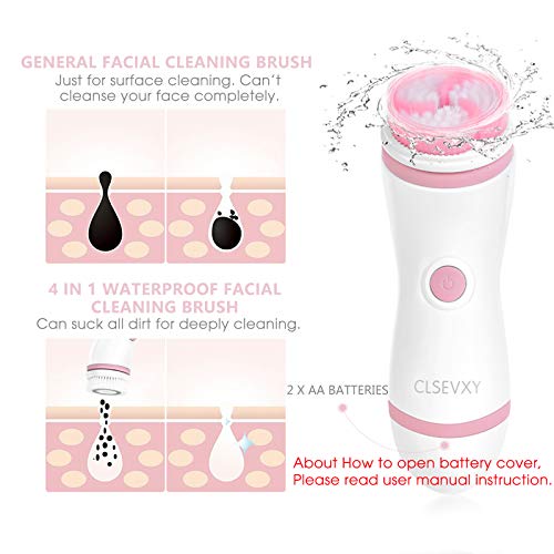 Load image into Gallery viewer, Waterproof Facial Cleansing Spin Brush Set with 4 Exfoliation Brush Heads - Complete Face Spa System by CLSEVXY - Advanced Microdermabrasion for Deep Scrubbing and Gentle Exfoliating