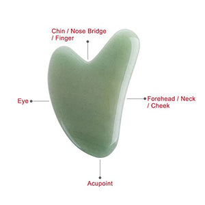 ROSENICE Gua Sha Scraping Massage Tool Green Aventurine Jade For SPA Acupuncture