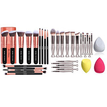 Load image into Gallery viewer, BS-MALL Makeup Brushes 18 Pcs and 14 Pcs Premium Synthetic Foundation Powder Concealers Eye Shadows Makeup brush Set with 3 Makeup Sponge
