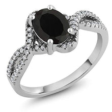 Load image into Gallery viewer, Gem Stone King 925 Sterling Silver Black Onyx Women&#39;s Ring 1.67 Cttw (Gemstone Birthstone) (Size 7)
