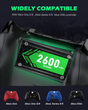 Load image into Gallery viewer, Rechargeable Battery Pack for Xbox One Controller,4x2600mAh Xbox One Controller Battery Pack,High Capacity Rechargeable Batteries with Charging Dock for Xbox One S/X,Xbox Series S/X Controller
