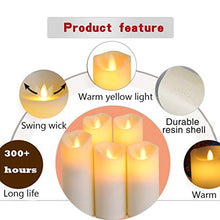Load image into Gallery viewer, Flickering Flameless Candles Battery Operated Candles Exquisite Frosted Plastic Candles Outdoor Heat Resistant Include Realistic Moving Wick LED Flames and 10-Key Remote Control with 24-Hour Timer
