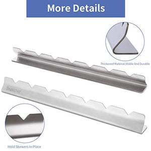 Begatter Skewers Holder, Stainless Steel Shish Kabob Rack for Grill, 14.8" Long Barbecue BBQ Skewers Rack