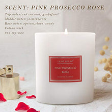 Load image into Gallery viewer, TALENT FAREAST Pink Prosecco Rose Scented Candle for Home Luxury Aromatherapy Candles 8oz. 40 Hour Rich Aroma Gift Natural Soy Wax Premium Fragrance Relaxing Jar Candle

