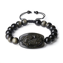 Load image into Gallery viewer, COAI Pixiu Pi Yao Gold Sheen Obsidian Bracelet for Men

