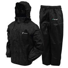 Load image into Gallery viewer, FROGG TOGGS Men's Classic All-Sport Waterproof Breathable Rain Suit, Black Jacket/Black Pants, Medium
