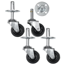 Load image into Gallery viewer, Reliable Hardware Company RH-9006-SET-A Plug-in with Sockets 2-Inch Wheel Diameter Fender Style Casters - Set of 4, Zinc
