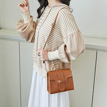 Load image into Gallery viewer, Messenger Bags for Women Thenlian Solid Crossbody Messenger Handbag Purse Totes Shoulder Bags(Free, Brown)
