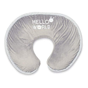 Boppy Luxe Nursing Pillow and Positioner, Hello World, Ultra-soft minky fabric on one side with adorable appliqué and coordinating piping