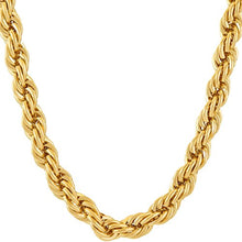 Load image into Gallery viewer, Lifetime Jewelry 7mm Rope Chain Necklace 24k Real Gold Plated for Men &amp; Women (Gold, 26)
