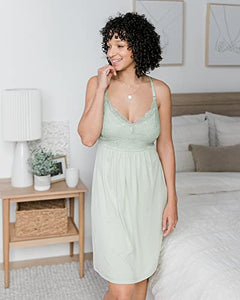 Kindred Bravely Lucille Nursing Nightgown & Maternity Gown (Pistachio, XX-Large)