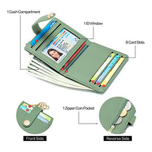 Load image into Gallery viewer, POIUGOYA Slim Wallet for Women, Leather Bifold RFID Blocking Credit Card Holder with Keychain, Zipper Coin Pocket &amp; ID Window
