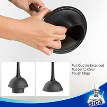 Load image into Gallery viewer, MR.SIGA Toilet Plunger and Bowl Brush Combo for Bathroom Cleaning, Black, 1 Set
