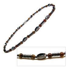 Load image into Gallery viewer, Accents Kingdom Men&#39;s Magnetic Hematite Tiger&#39;s Eye Bead Necklace, 18&quot;
