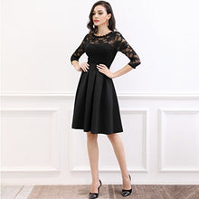 Load image into Gallery viewer, Miusol Women's Vintage Floral Lace 2/3 Sleeve Cocktail Party Swing Dress, Dark Green, Medium
