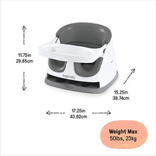Load image into Gallery viewer, Ingenuity Baby Base 2-in-1 Booster Feeding and Floor Seat with Self-Storing Tray, Slate
