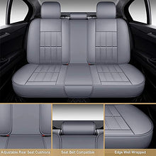 Load image into Gallery viewer, AOOG Leather Car Seat Covers, Leatherette Automotive Vehicle Cover for Cars SUV Pick-up Truck, Universal Non-Slip Vehicle Cover Waterproof Interior Accessories, Full Set, Gray
