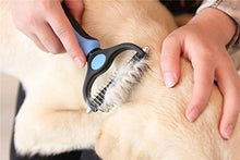Load image into Gallery viewer, Maxpower Planet Pet Grooming Brush - Double Sided Shedding and Dematting Undercoat Rake Comb for Dogs and Cats,Extra Wide,Blue
