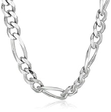 Load image into Gallery viewer, Men's Sterling Silver Italian 6.80mm Solid Figaro Link-Chain Necklace, 24"
