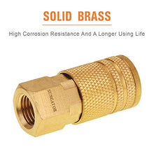 Load image into Gallery viewer, SUNGATOR 1/4-Inch Brass Female Industrial Coupler, 10-Pack NPT Female Quick Connector Air Coupler with Storage Case
