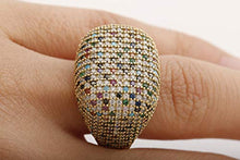 Load image into Gallery viewer, Stunning Turkish Handmade Jewelry Round Cut Sapphire Emerald Turquoise Pink Ruby Amethyst Black Onyx Topaz Zircon 925 Sterling Silver Ring Size ALL
