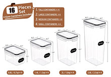 Load image into Gallery viewer, PRAKI Airtight Food Storage Container Set, 16 Pcs BPA Free Plastic Dry Food Canisters for Kitchen Pantry Organization and Storage Ideal for Cereal, Flour &amp; Sugar - Labels, Marker(Black)
