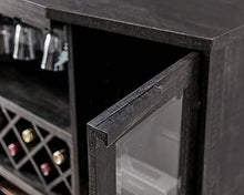 Load image into Gallery viewer, Home Source Jill Zarin Espresso Bar Cabinet with Curved Glass Doors
