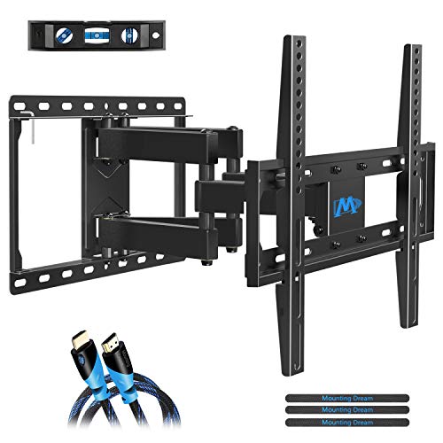 Mounting Dream TV Mount Full Motion for Most 26-55 Inch Flat Screen TVs, TV Wall Mount Bracket with Articulating Dual Arms Bear Up to VESA 400x400mm and 99 lbs - Tilt, Swivel and Rotation