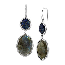 Load image into Gallery viewer, Silpada &#39;Lapis of Luxury&#39; Natural Lapis &amp; Labradorite Drop Earrings in Sterling Silver

