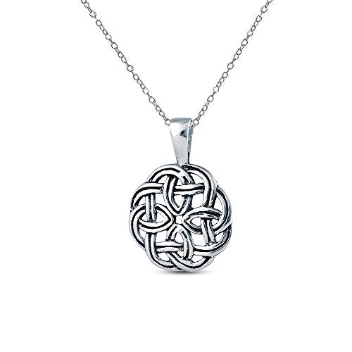 Charmsy Sterling Silver Jewelry Light-Weight Antique Celtic Knot Charm Pendant with Cable Chain for Women 26 MM