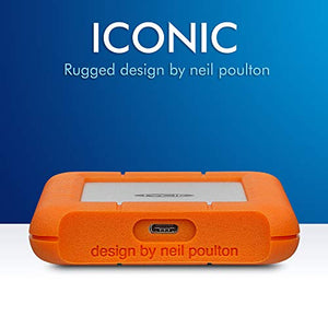 LaCie Rugged USB-C 5TB External Hard Drive Portable HDD – USB 3.0, Drop Shock Dust Rain Resistant Shuttle Drive, for Mac and PC Computer Desktop Workstation Laptop, 1 Month Adobe CC (STFR5000800)