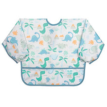 Load image into Gallery viewer, Bumkins Sleeved Bib Baby Bib, Toddler Bib, Smock, Waterproof Fabric, Fits Ages 6-24 Months – Dinosaurs
